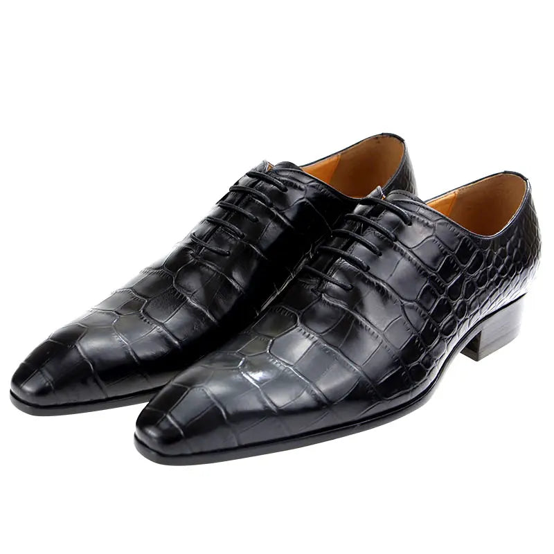 Wholesale Men's Elegant Office Casual Striped Oxford Shoes Genuine Leather PU Rubber Pointed Toe Autumn Suitable Summer Print