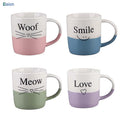 Customized Eco Friendly Stoneware White and pink Two-color Ceramic Mug Porcelain Mugs Printed Ceramic Coffee Mug with logo