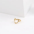 Fenny 18K Gold Plated Wholesale Permanent Simple Love Hollow Heart Stainless Steel Finger Ring Trendy for Women