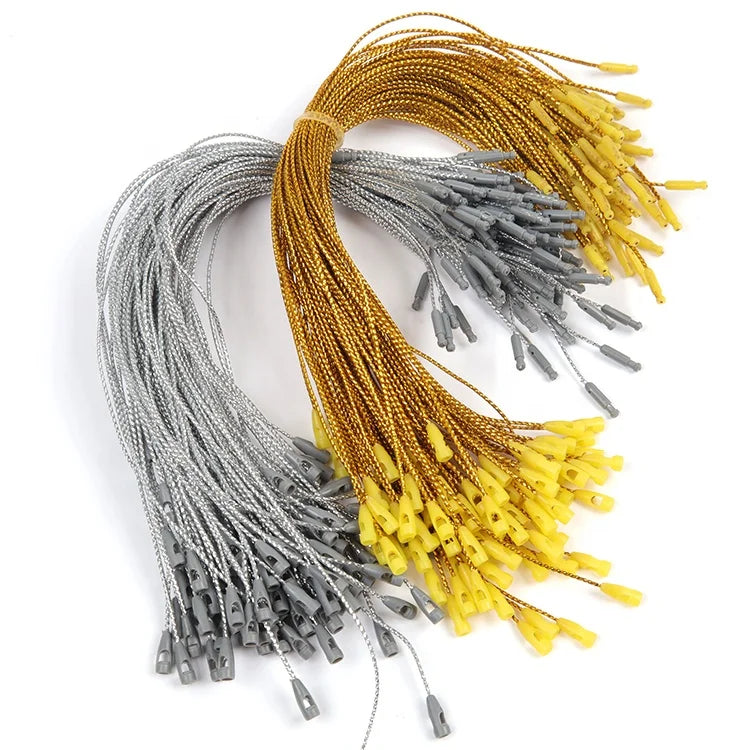 Supplier Custom Clothes Rope Seal Cord Label Gold Thread Hang Tag String for Garment Accessories