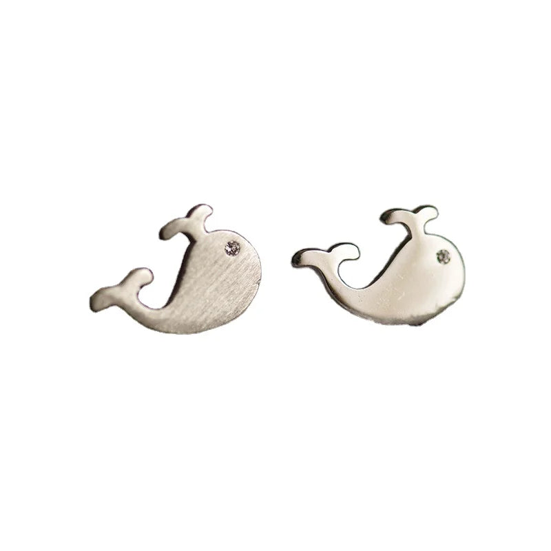 New Hot Fashion 925 Sterling Silver Whale Earrings  Statement Jewelry for Women and Girls for Anniversary Gift