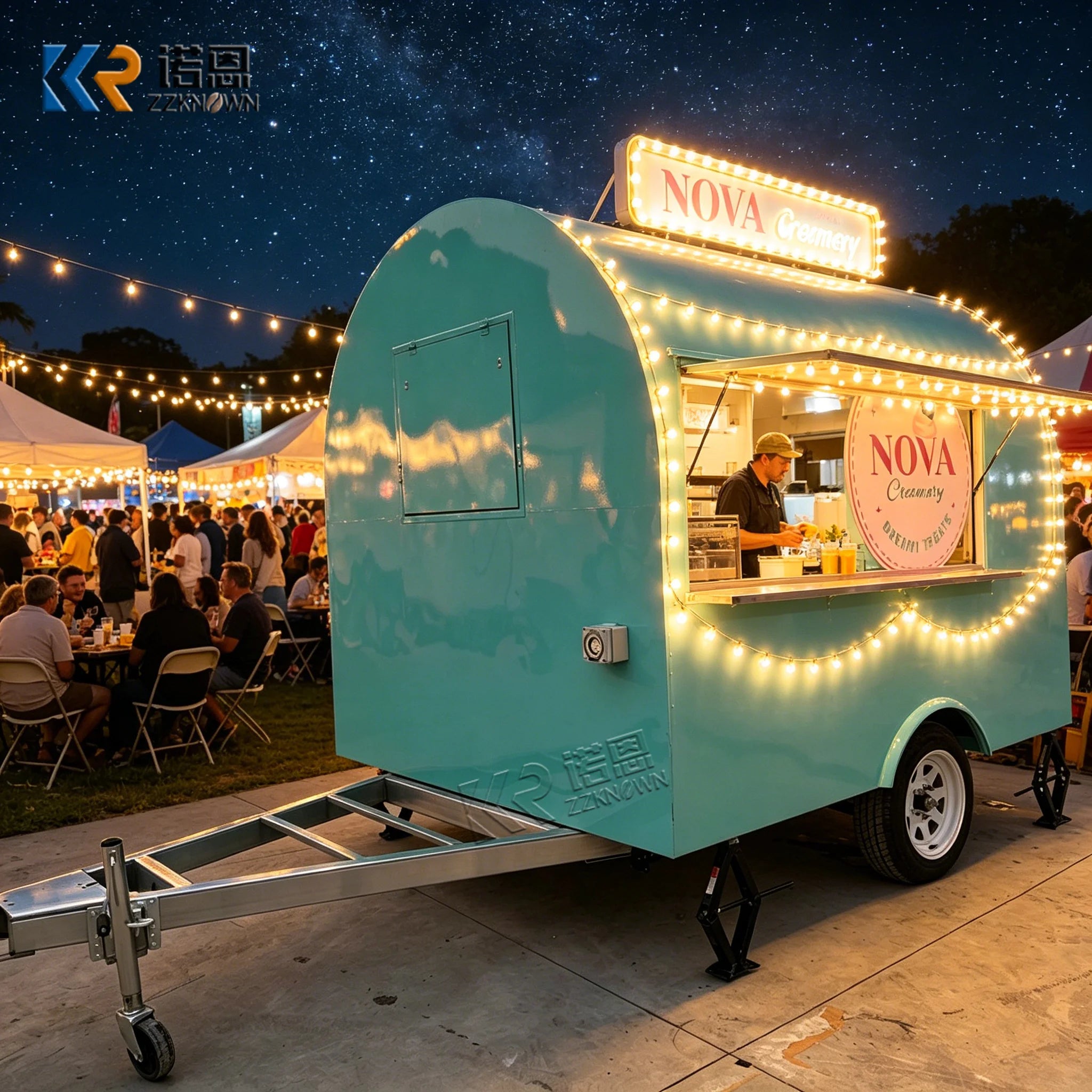 Electric Mobile Coffee Cargo Trailer Coffee Food Trailer Electric Coffee Cart Vending Trailer for Street Business