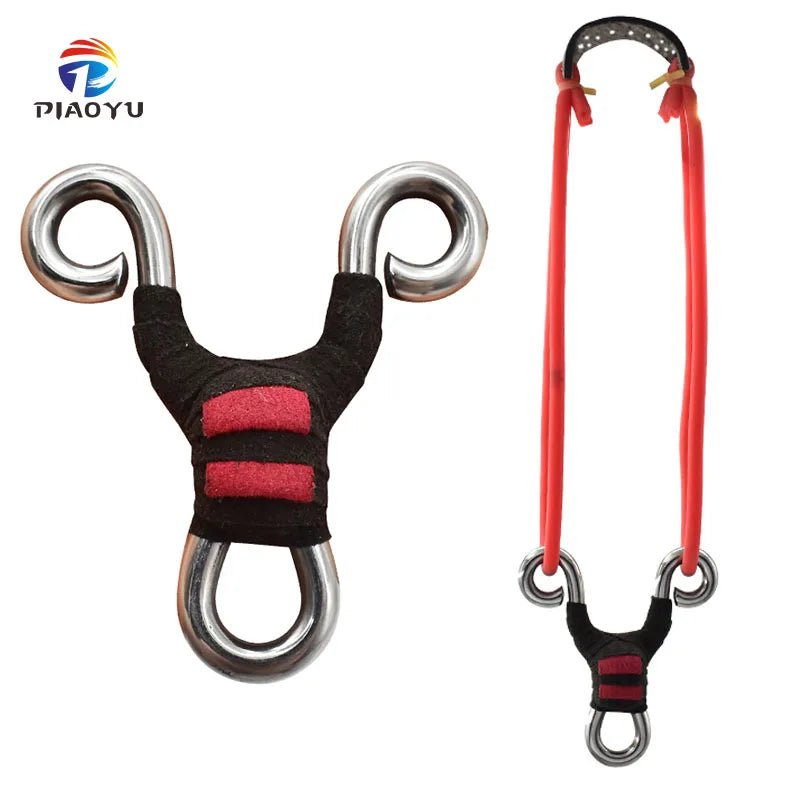 Stainless Steel Mini Slingshot Paired with Strong Rubber Bands for Outdoor Shooting Games
