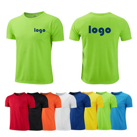 RNSHANGER New Men's Solid Color Blank O-Neck Regular Fit Short Sleeve Breathable Polyester Casual Gym Running Quick Dry T-shirt