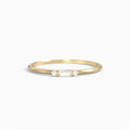 Dainty 18k Gold Plated 925 Sterling Silver baguette Moissanite Stackable Ring for Women