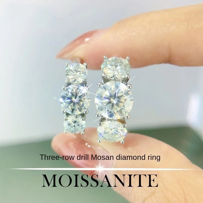 Wholesale Jewelry VVS1 925 Sterling Silver Wedding Bands Lab Diamond Rings Moissanite Stackable Engagement Ring for Women