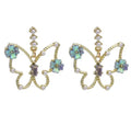 Fashion Rhinestone Butterfly studs Earrings for Women Wedding Party Jewelry Gift