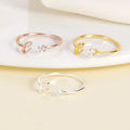 G265 Personalized 18K Gold Plated Zircon Letter Alphabet A-Z 26 Initial Ring