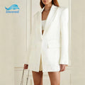 Custom Logo Satin-crepe Designs Office Blazer Fashion Casual Modern Brides Plus Size Suits for Women