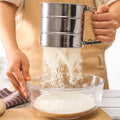 Manjia Good Quality Flour Sifter Stainless Steel Large Sifter for Baking and Powdered Sugar Flour Sieve