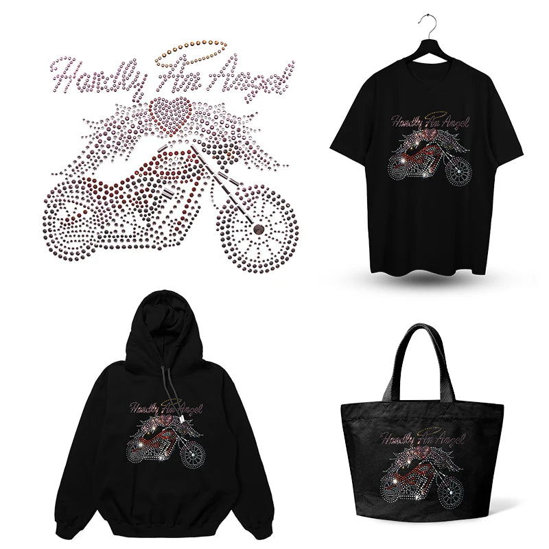 EYD Minor Customization Designs Rhinestones Transfer DTF Heat Transfers for Prints T-shirts Clothing Custom Logo