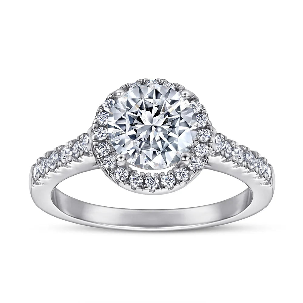 OAHLAN Wholesale Romantic Fine Jewelry 1.2ct Round Cut Cubic Zircon S925 Sterling Rings for Women's Engagement Wedding Party