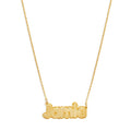 QIUHAN Dropshipping Custom Name Pendant Double Plate Bubble Letter Nameplate Necklace