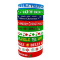 Custom Logo Creative Christmas Silicone Wristband Printed Cartoon Pattern Rubber Bracelet for Holiday Party and Team Activity