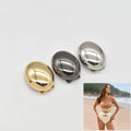Custom Chlorine Resistant Solid Metal Alloy Oval Gold Buckle Bikini Connector for Swimwear Accessories