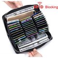 Bogia OEM Logo Genuine Leather Credit Card Holder with Zipper RFID Blocking Accordion Card Storage Wallet for Men Women