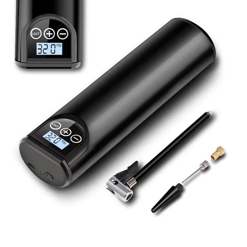Electric Mini Bicycle Pump Tire Air Inflator Schrader Presta Valve Ball Needle Hose MTB Accessories Portable Bike Pump