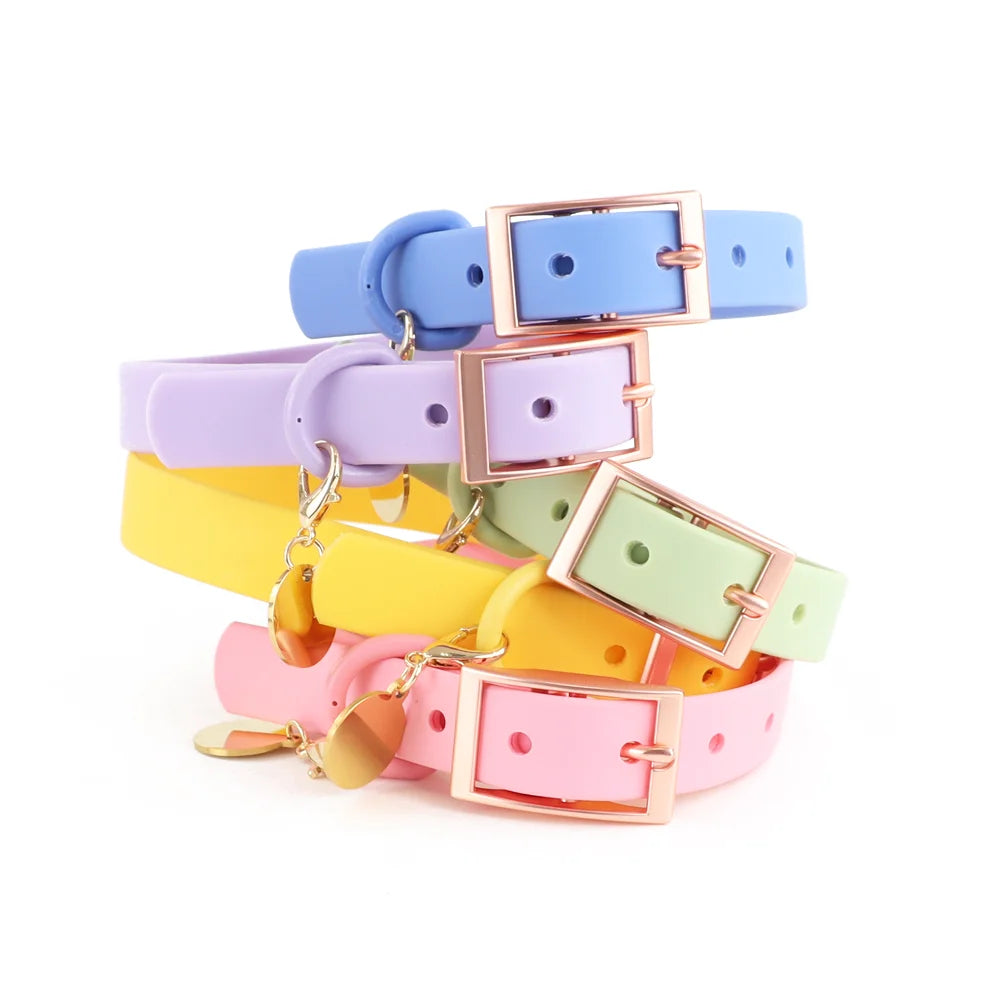 Wholesale Personalized Logo Strong Heavy Duty Adjustable Waterproof Rubber PVC Coated Fashion Dog Collar Tag
