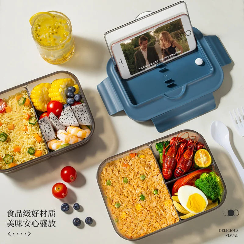 Custom Plastic BPA Free Leak Proof Heatable 3 Compartment Microwave Safe Eco-Friendly Dishwasher Safe Bento Lunch Box for Kids