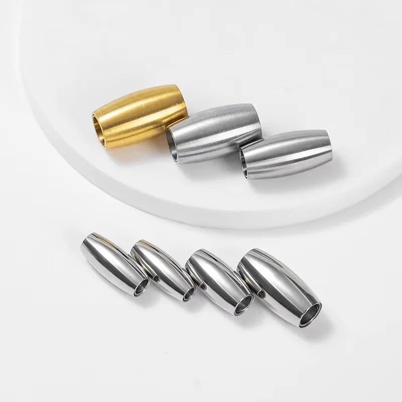 Column Oval Round Clasp Diy Leather Bracelet Stainless Steel Magnetic Clasps for Bracelets Magnetic Jewelry Clasp