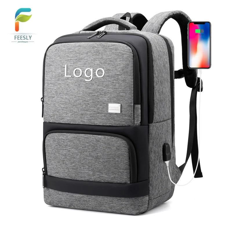 Waterproof Laptop Travel Bagpack Bag for Men 15 Ins Computer Business Polyester Notebook School Women Usb Backpack