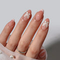 BTARTBOX Soft Gel Handmade French Tip Press on Nails Supplies Wholesale Short Almond Luxury 3D Butterfly False Fake Nails Set