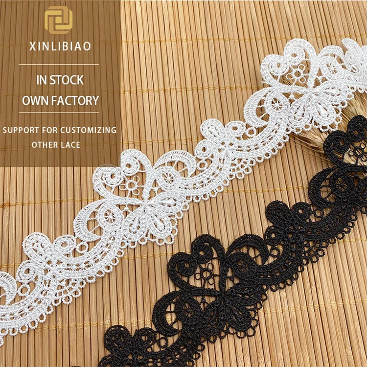 Newly Designed Fashionable Lace Decorative Clothing Accessories with Embroidered Heartshaped Lace and Multi-color Polyester Lace