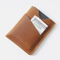 Custom Crazy Horse Leather Credit Card Holder Wallet Minimalist Cowhide Business Card Holder for Men