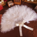 Hand Fan Fluffy Feather Fans Performance Dance Folding Fans Photo Props Classical Performance Home Wedding Party Decor