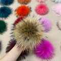 Raccoon Fur Ball Real Fur Pom Poms Ball Trim 15cm Beanie Hat for Hats Accessories