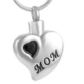 Mom Memorial Ashes Urn Necklace Heart Pendant Cremation Keepsake Jewelry Ash Holder Stainless Steel Mom Heart Enamel Locket