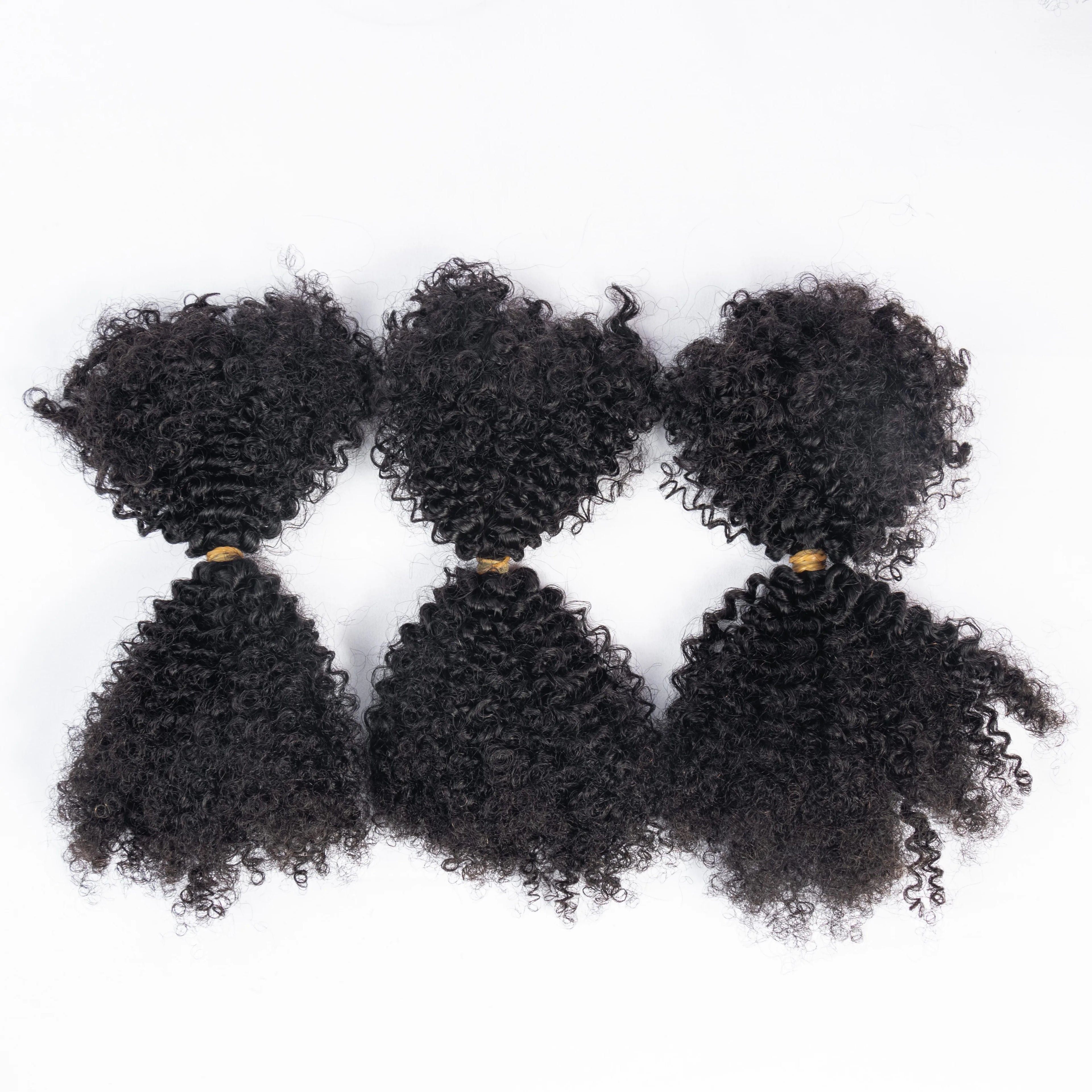 Afro Kinky Bulk Hair Natural Black for Braiding 30g 10A Cheap Afro Kinky Curly Human Hair