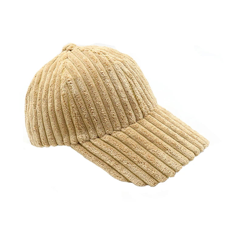 Corduroy Plush Thickened Fashion Baseball Hat Winter Outdoor Custom logo Sports Hat Unisex Solid Color Baseball Hats