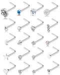 20G Nose Rings Studs 316 L Stainless Steel Nose Studs CZ Heart Hypoallergenic Nostril Nose Piercing Jewelry for Women Men