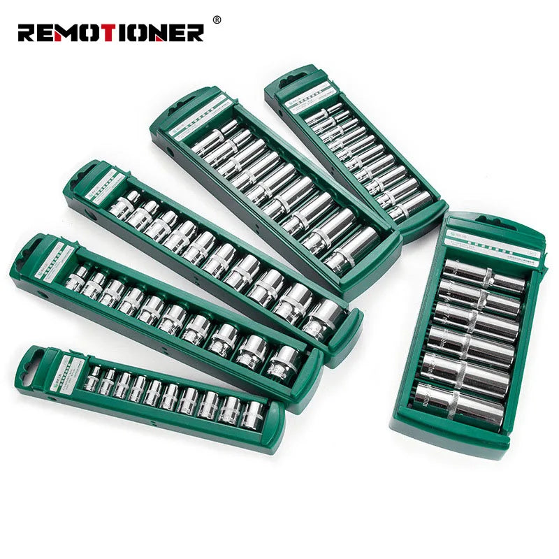 1/2 3/8 1/4 C-RV Professional Extension Hexagon Socket Set Tools Kit for Auto Repair