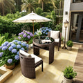 Hot Sale 3-Piece Durable Rattan Plastic Patio Set for Outdoor Cafe Garden Dining Courtyard Compact Coffee ShopTable Set