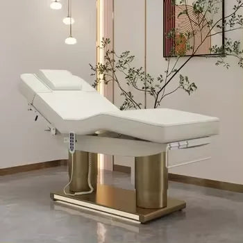 Modern 2 3 4 Motor Metal Base Electric Facial Eyelash Cosmetic Beauty Massage Bed Table Spa with Led Light for Beauty Spa Salon