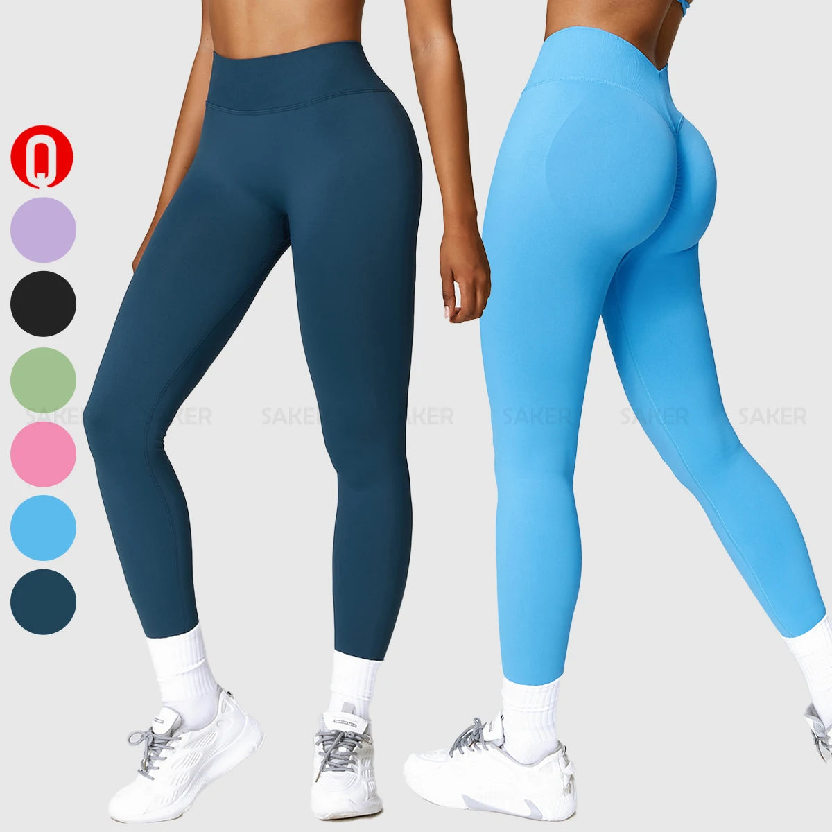 High Elastic Custom Seamless Yoga Pant V Back High Waist Leggings Workout Training Scrunch Butt Fitness Gym Leggings for Women