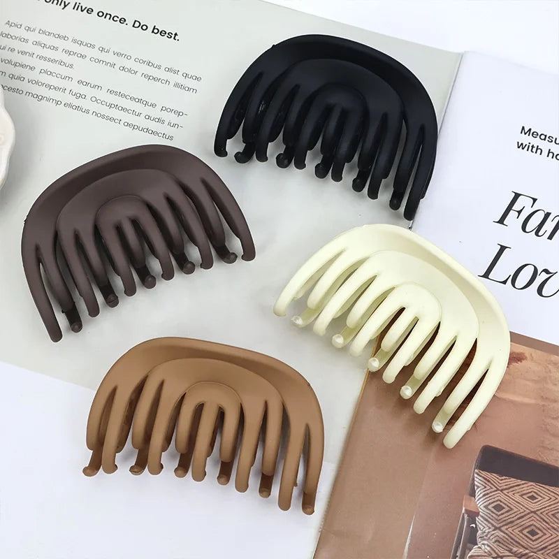 New Shape Hair Clip Fashion Matte 8 cm Half Round Hair Claw Clip for Women