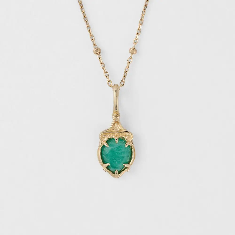 Retro Affordable Luxury Wind Ancient Temple Drop-shaped S925Silver Aventurine Pendant