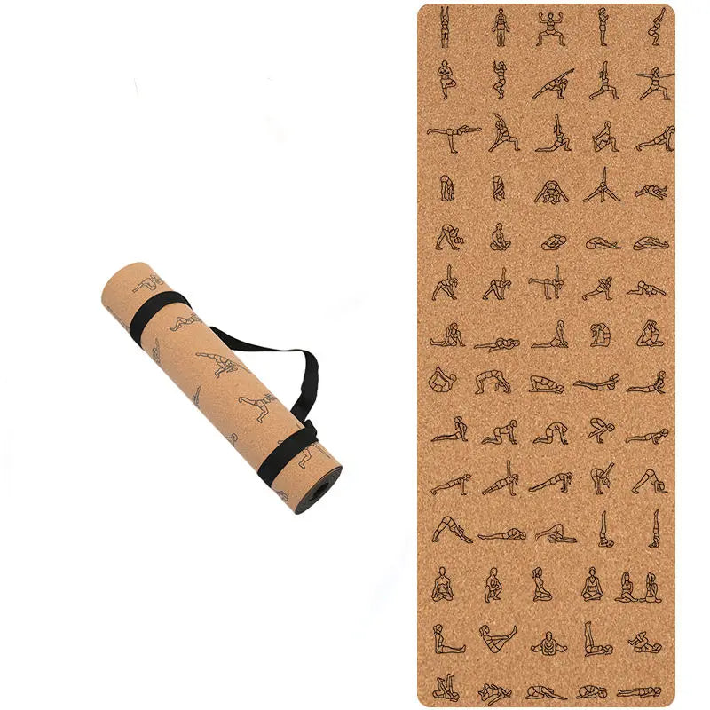 Custom logo Anti slip Organic Natural Cork Design Yoga Mat Yoga Accessories Set Printed Yoga Mat MegaBDM