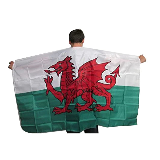 Drape Welsh Flag 3' X 5' - Welsh Cape Fan Flag 90 X 150 cm - Banner 3x5 ft