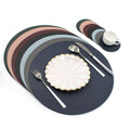 Factory Wholesale Round Leather Placemat Decor Desk Mat Tableware Pad Tablemat Coaster Set for Kitchen Washable Cup