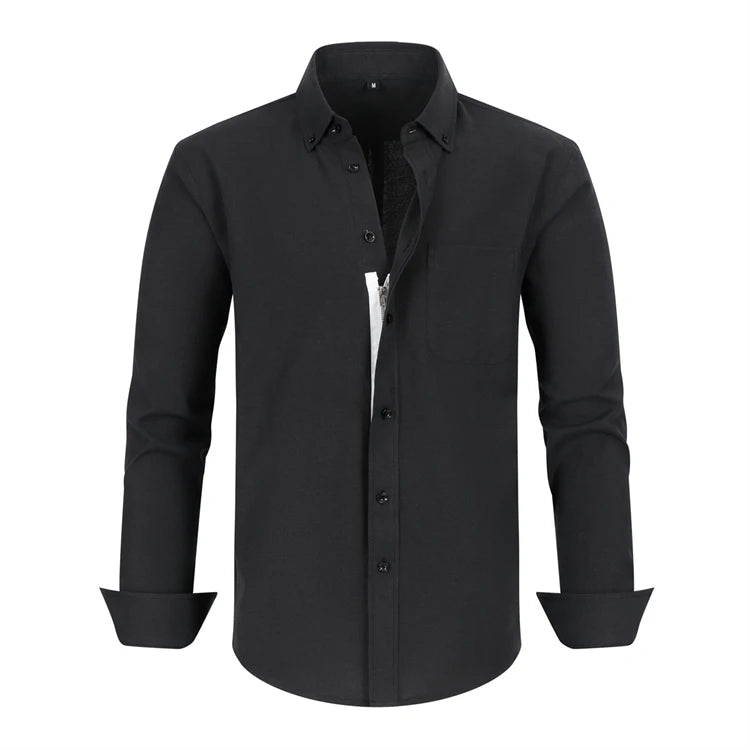 2023 Hot Oxford Spinning Multi-color Leisure Comfortable Long Sleeve Men's Shirt