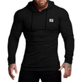 Wholesale Running Sport Hooded T-shirt Men's Fit Knitted Stripes Quick Dry Autumn Clothing Gym Fitness Workout Muscle Shirt