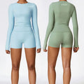 2025 New Style Woman's Gym Top Wholesale Long Sleeve Athletic Fitness Gym Sports Top Breathable Lightweight High neckline