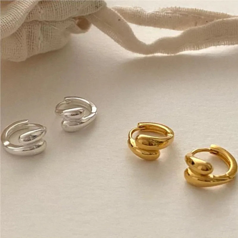 925 Sterling Silver Double Water-Drop Shape Clip Earrings for Women Wholesale 2024