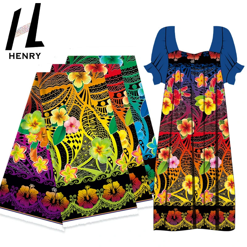 Henry Island Style Soft Lightweight Polyester Fabrics for Garment Print Custom Wedding Dress for Lady Skert Clothes