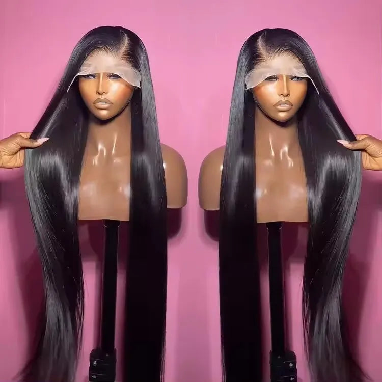 180% 12A Top Quality Remy Virgin Lace Front Human Hair 13X4 100% Unprocessed Straight Transparent Frontal Wigs for Black Women
