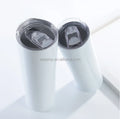 China Watersy 20oz Skinny Straight White Tumblers Sublimation Blanks Drinkware DIY Travel Tumblers Cups with Lid and Metal Straw